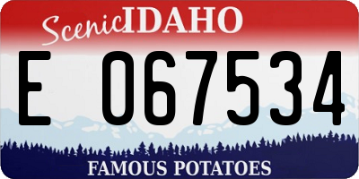 ID license plate E067534