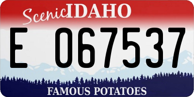 ID license plate E067537