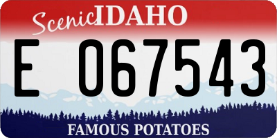 ID license plate E067543