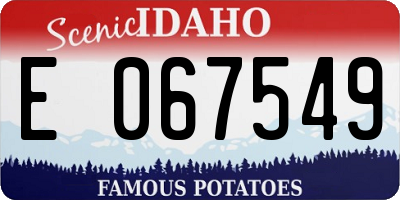 ID license plate E067549