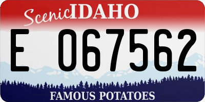 ID license plate E067562