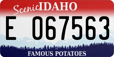 ID license plate E067563