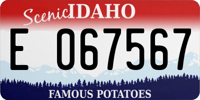 ID license plate E067567