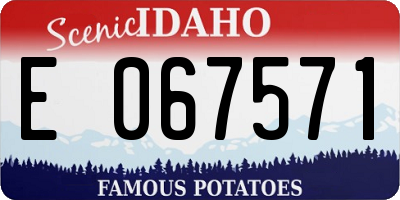 ID license plate E067571
