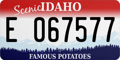 ID license plate E067577