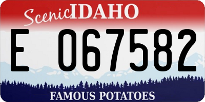 ID license plate E067582
