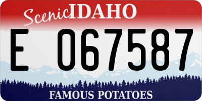 ID license plate E067587