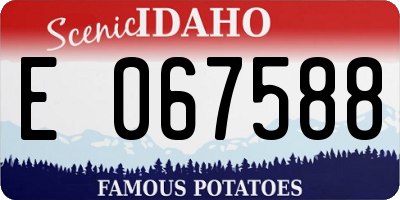 ID license plate E067588