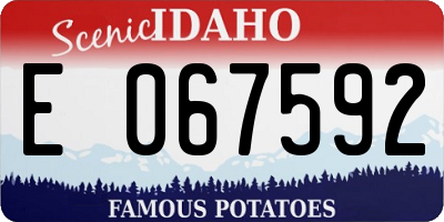 ID license plate E067592
