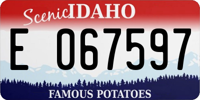 ID license plate E067597