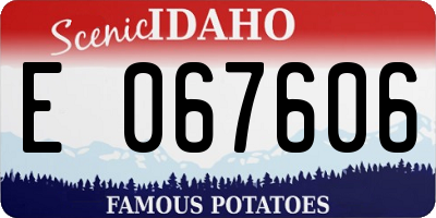 ID license plate E067606
