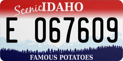 ID license plate E067609