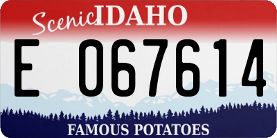 ID license plate E067614