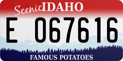 ID license plate E067616