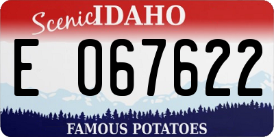 ID license plate E067622
