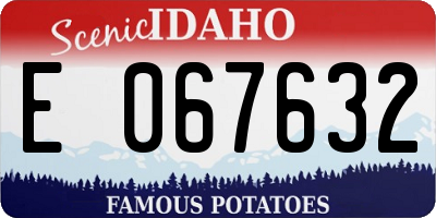 ID license plate E067632