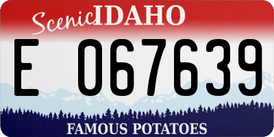 ID license plate E067639