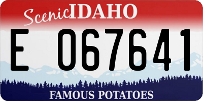 ID license plate E067641