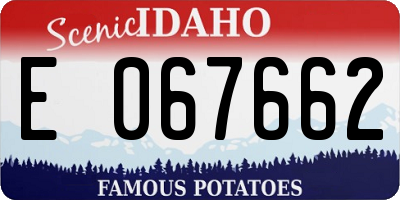 ID license plate E067662