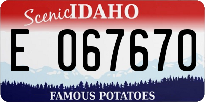 ID license plate E067670