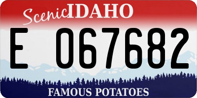 ID license plate E067682