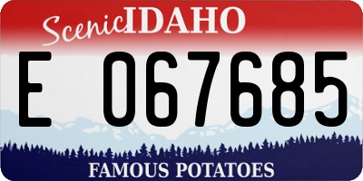 ID license plate E067685