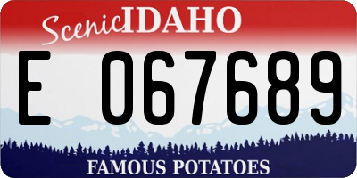 ID license plate E067689
