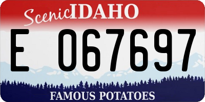 ID license plate E067697