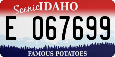 ID license plate E067699
