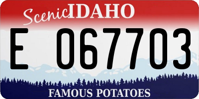 ID license plate E067703