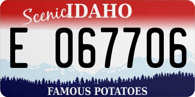 ID license plate E067706