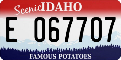 ID license plate E067707