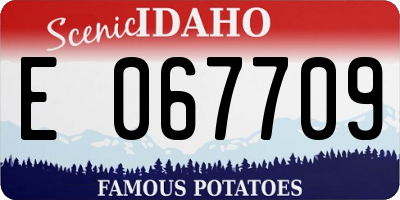 ID license plate E067709