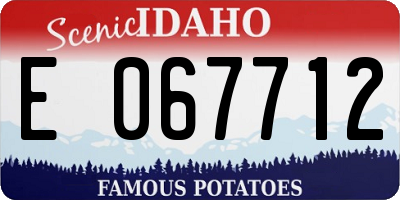ID license plate E067712
