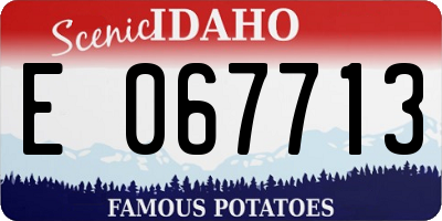 ID license plate E067713