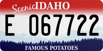 ID license plate E067722