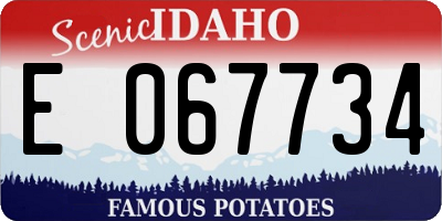 ID license plate E067734