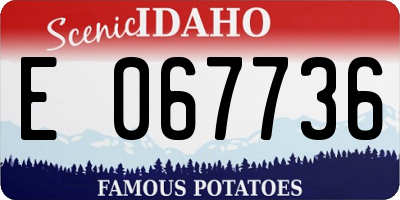 ID license plate E067736