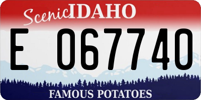 ID license plate E067740