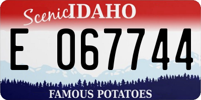 ID license plate E067744