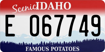 ID license plate E067749