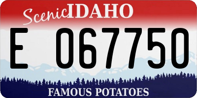 ID license plate E067750