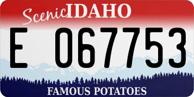 ID license plate E067753