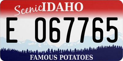ID license plate E067765