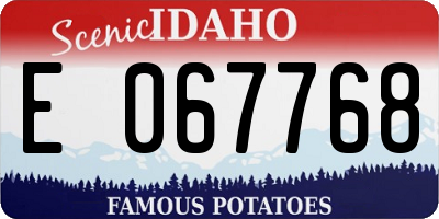 ID license plate E067768