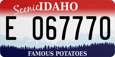 ID license plate E067770
