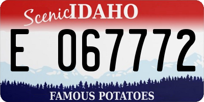 ID license plate E067772