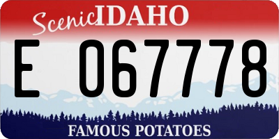 ID license plate E067778