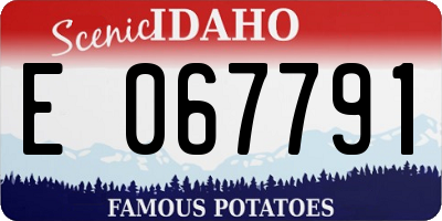 ID license plate E067791