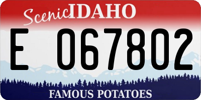 ID license plate E067802